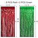 4 Pack Christmas Decoration Backdrop - 3 ft x 8 ft Foil Fringe Curtains Tinsel Curtain Party Photo Backdrop for Birthday Xmas Holiday Party Decor