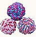 Wellbro Pet Chew Toy, Knots Weave Cotton Rope, Biting Small Ball for Dogs & Cats, 3 in One Pack