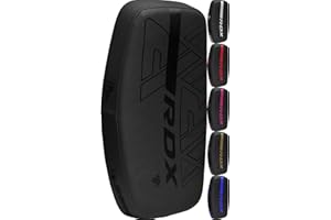 RDX Thai Pads Curved Kickboxing Muay Thai with Solid Handle Grip, Maya Hide Leather Kara Kick Shield for Knees Elbows Punches