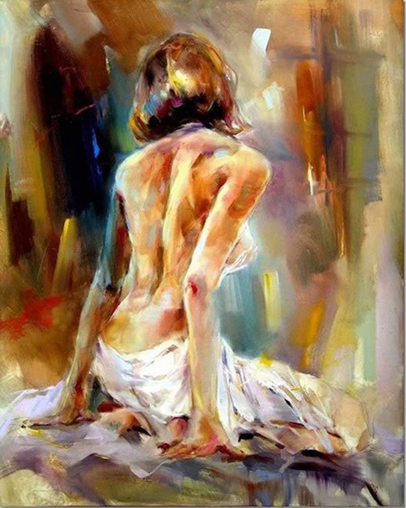 LPRTALK DIY 5D Diamond Painting Kits for Adults Full Round Drill Sexy Lady Diamond Painting Rhinestone Embroidery Pictures Cross Stitch Arts Crafts for Living Room Home Wall Decor 35x45cm