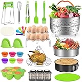 MIBOTE 98 Pcs Accessories Set for Instant Pot 5,6,8 Qt, 2 Steamer Baskets, Springform Pan, Egg Steamer Rack, Egg Bites Mold, 
