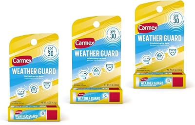 Carmex Weather Guard Lip Balm SPF30 Moisturizing Sunscreen 0.15 oz 3 Pack