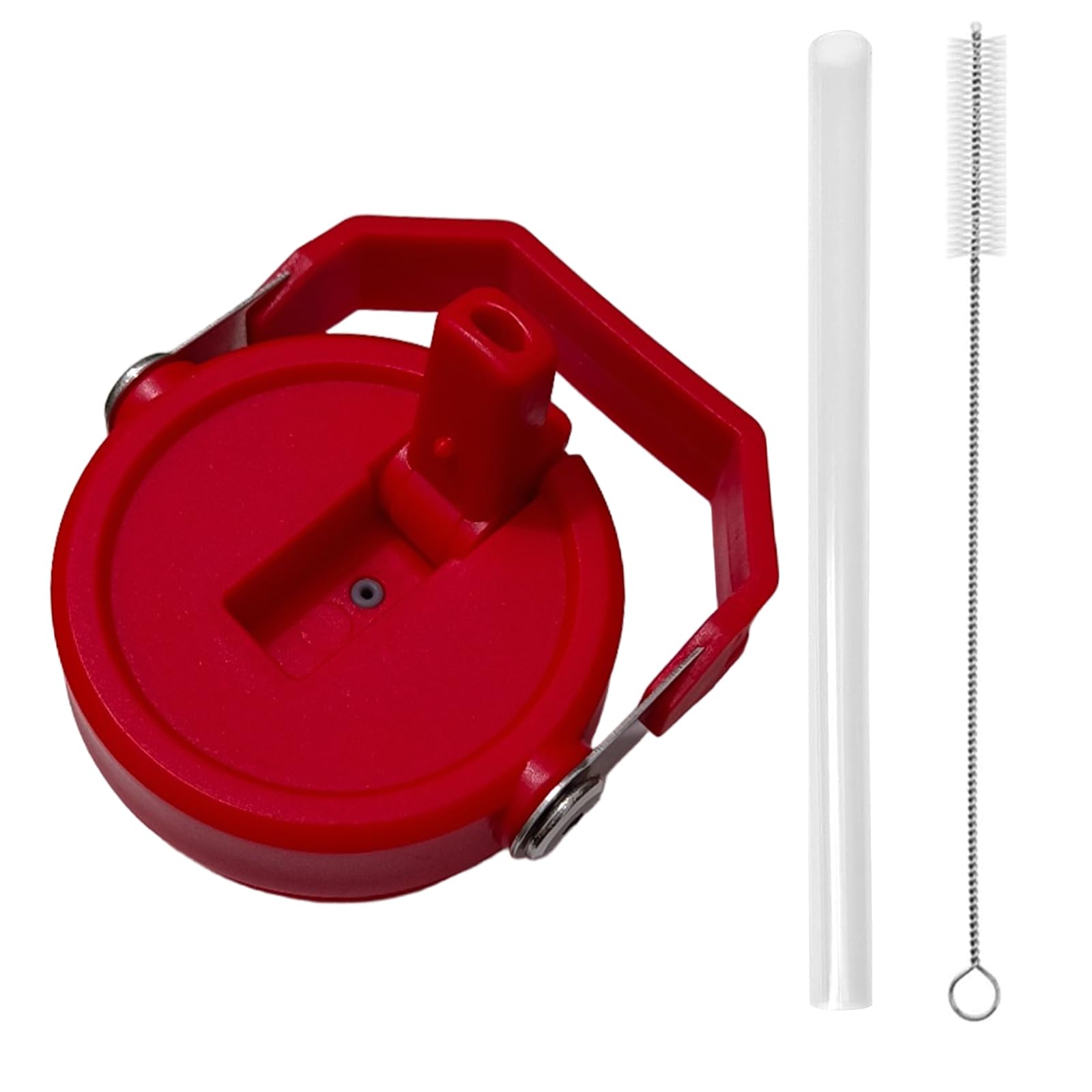 Photo 1 of Replacement Tumbler Lid for Stanley IceFlow 20 oz 30 oz Flip Straw Lid with Reusable Straw,Cleaning Brush (Red, 20oz & 30oz)
