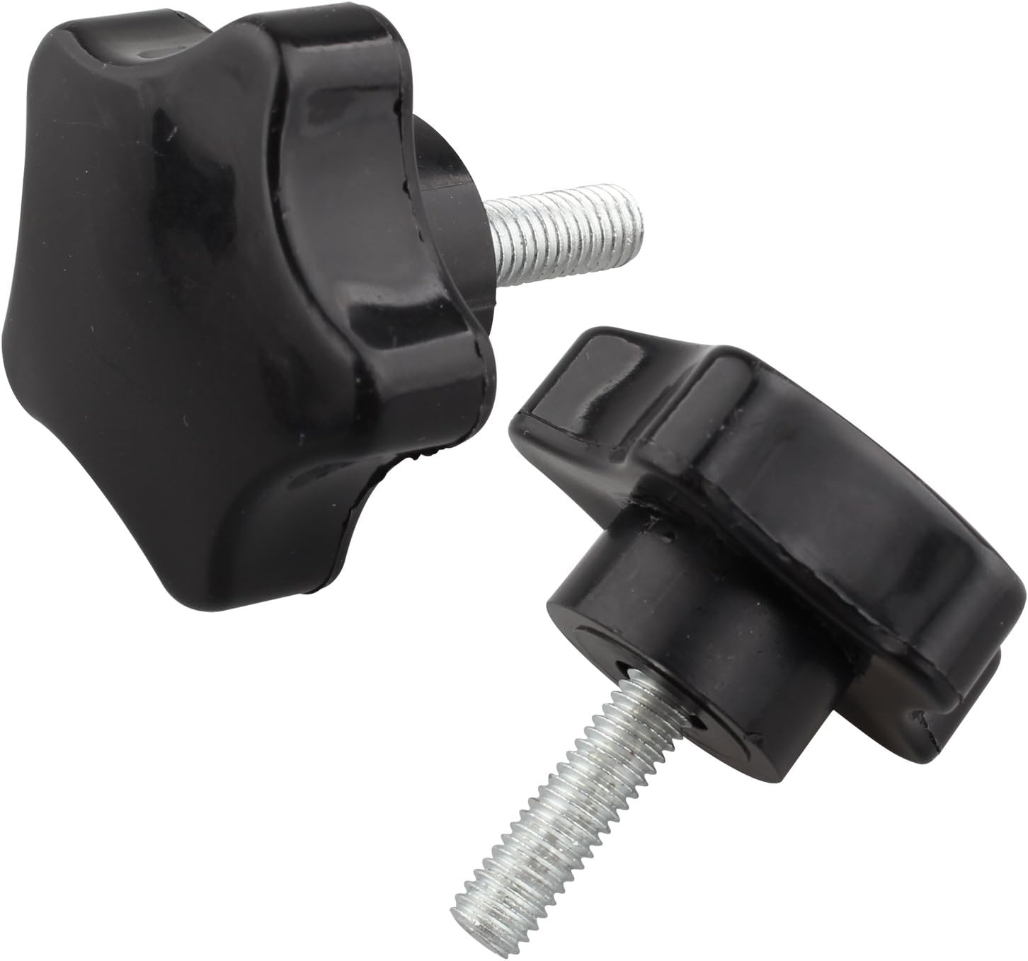 Futheda 2pcs M6 x 20mm Thread Replacement Star Hand Knob Tightening Screw Black, 6 x 4 x 1 cm - Image 3