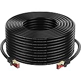 Sjorks Cat6 Outdoor Ethernet Cable 200ft.Waterproof, Direct Burial, In-Ground, UV Jacket, POE, Network, Internet, Cat 6, Cat6