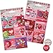 36 Count Valentine Cards for Kids with Matching Pins in 12 Assorted Cute Designs Including Cat, Lion, Frog, Fox, Owl, Bear, Cupcake, Balloons, I Love You and More.