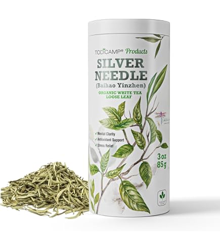 TODICAMP Organic White Silver Needle Tea - 1 Lb Loose Leaf, Chinese USDA Certified