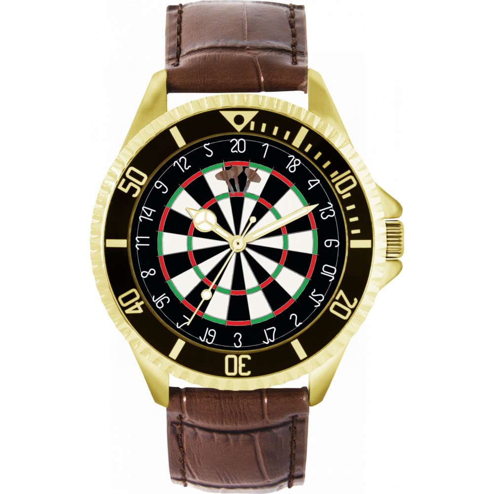 Toff London Mens Brown Dartboard 180 Watch