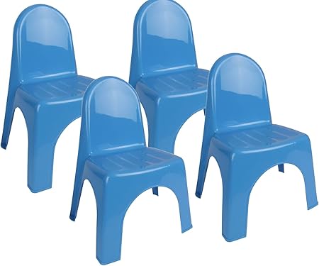 Amazon De Dynamic24 4x Kinderstuhl Garten Kunststoff Stuhl Stapelstuhl Kinder Mobel Kinderzimmer Blau