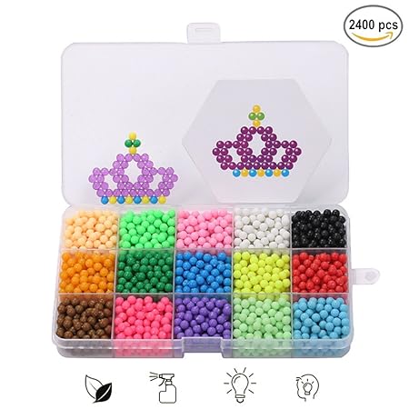 Byou Aqua Beads Kitlavoretti Manuali Per Bambini 15 Colori 2400 Perline In Scatola Di Plastica Con Utensili Per Bambini Crafting Educativo Giocattoli