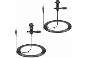 WEISHAN 2-Pack Lavalier Lapel Microphone Compatible with Sennheiser Wireless System Bodypack Transmitter, Omnidirectional Condenser Mic for YouTube, Lectures, Living Performance
