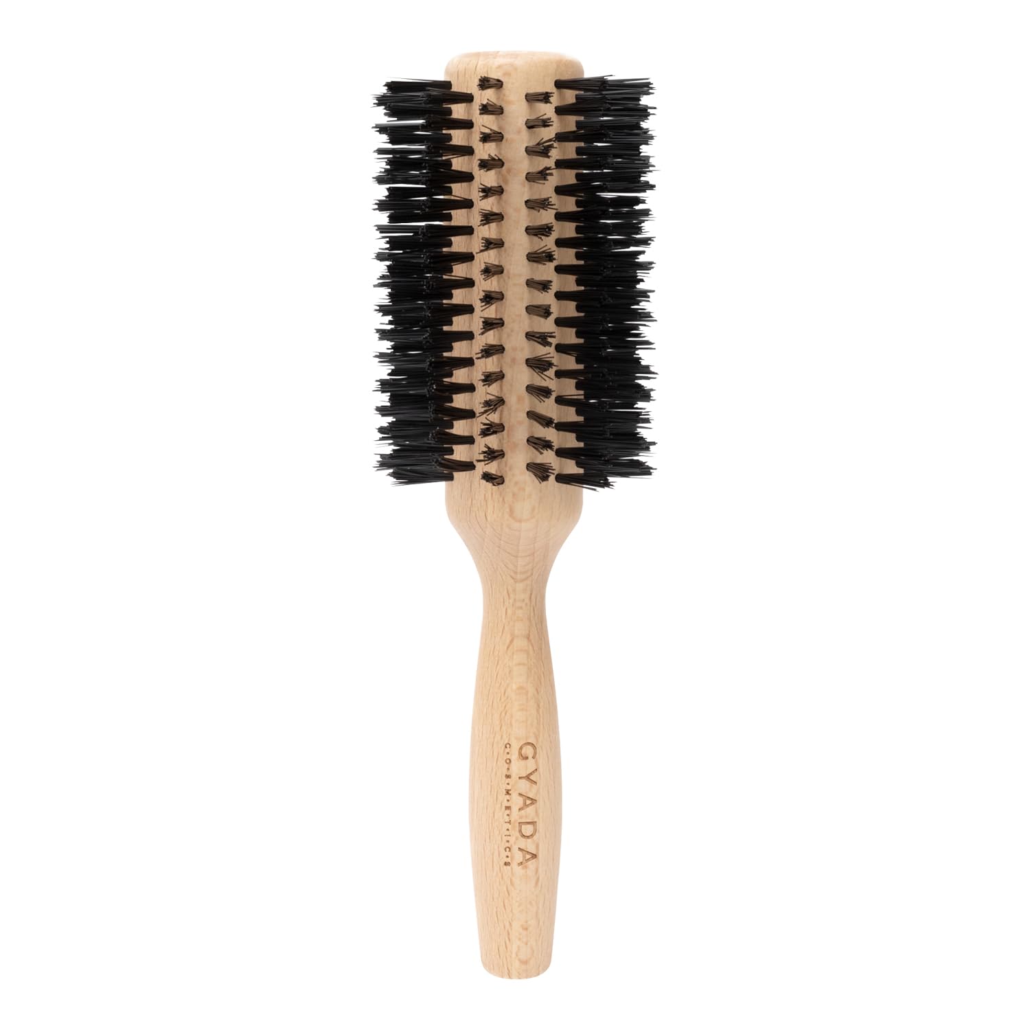 GYADA COSMETICS Large Round Brush, Ideal for Long, Very Long and Thick Hair, Anti-static, High Temperature Resistant, Ergonomic Handle, Beech Wood