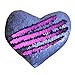 Tomus-UNI Mermaid Sequin Pillow with Insert, 13''X15'' Heart Magic Reversible Sequins Cushion for Home Decor(Blue/Purple)