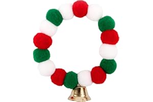 LIONHEART GLORY Lionheart Pom-Pom Plush Ball Elastic Collar for Cat Pet Christmas Costume Soft Funny Dog Collar Xmas Party Accessories Headgear