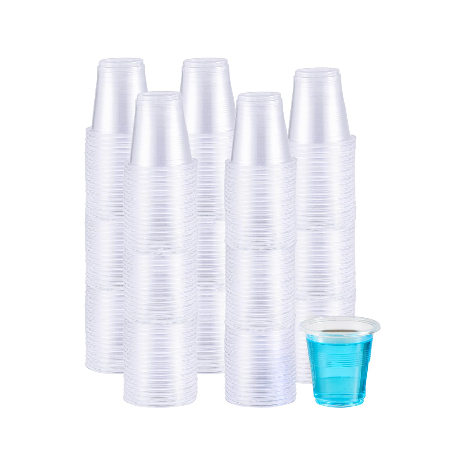 Photo 1 of Jaluxing 500 Pack 3.5 OZ Clear Plastic Cups, Small Disposable Mouthwash 3.5 Ounce Bathroom Cups (Formerly FULING)