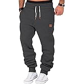 PIDOGYM Men's Fleece Sweatpants Heavyweight Elastic Waist Tapered Joggers Workout Running with Pockets