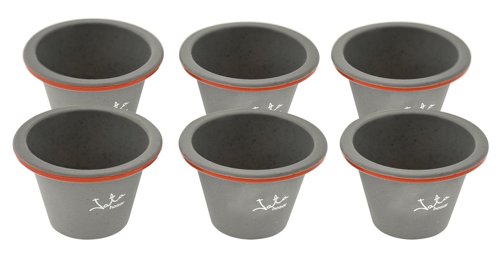 Jata HOGAR HMOL5218 - Molde de Silicona Platino para Flanes – Set 6 Flaneras Antiadherentes, Moldes Repostería Flexibles, Aptos Horno, Microondas y Lavavajillas, Sin BPA