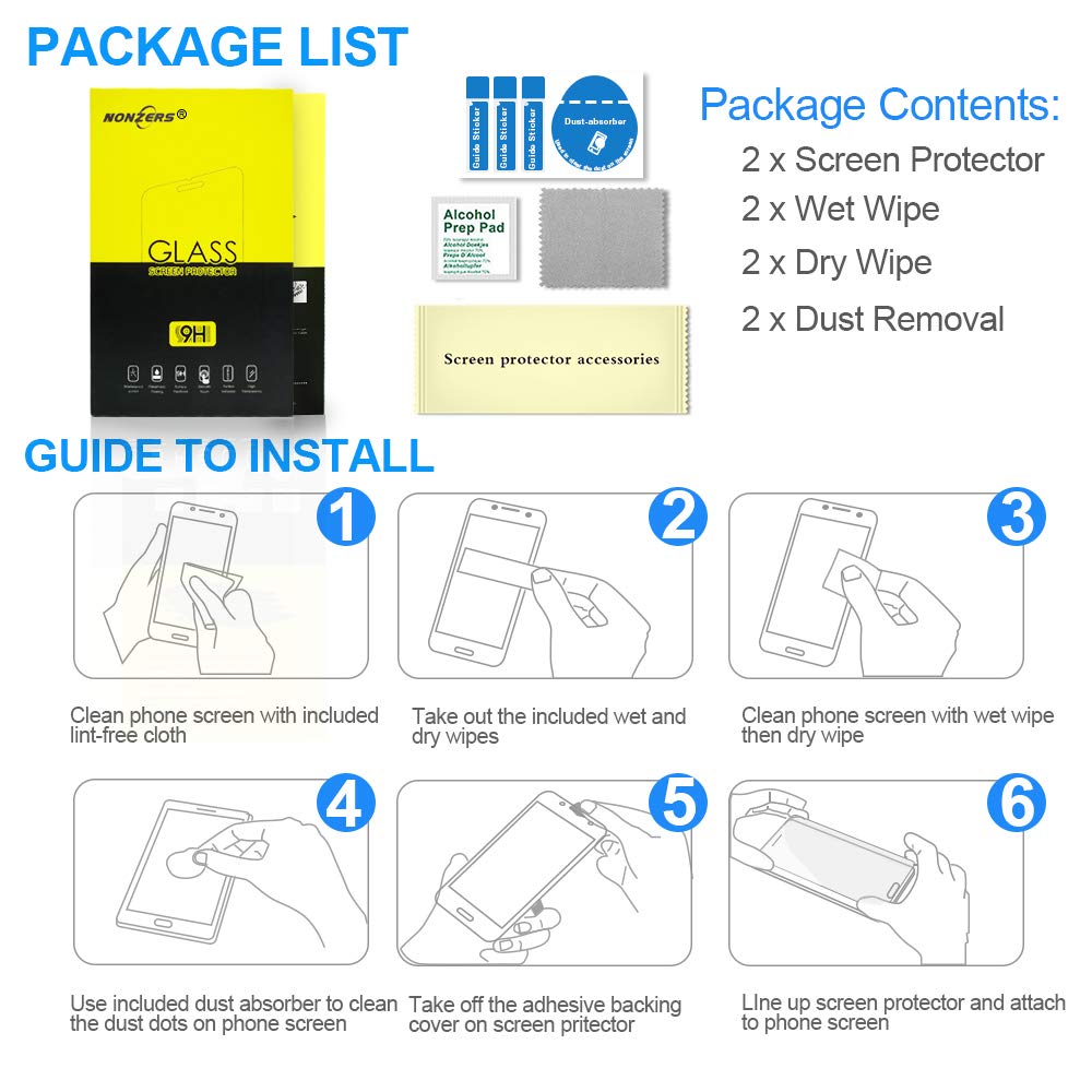 NONZERS [2-Pack] Verre Trempé pour Huawei P20, 2.5D Bords Arrondis Film Protecteur d\'Écran en Verre Trempé Transparent, Dureté de 9H et 3D Touch Compatible, Ultra-Mince et Ultra-Résistant sans Bulles