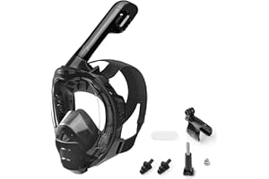 Jwintee Snorkel Mask, Full Face Snorkel Mask,Snorkeling Gear for Adults Kids,Diving Mask, Mask and Snorkel with Detachable Camera Mount,180 Degree Panoramic View Anti-Leak Anti-Fog