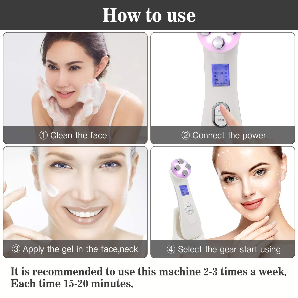 Face Lift Device Skin Firming Massager for Skin Whitening Beauty Skin Care Device MEILYLA White: Beauty