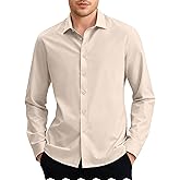 Mens Dress Shirts Classic Solid Long Sleeve Formal Shirt for Men Business Casual Button Down Shirts