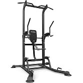 FLYBIRD 800LBS Heavy Duty Power Tower Dip Station, Adjustable Height Pull Up Stand with Crunch Leg Raise, Multifunction Strength Training Equipment for Home Gym Back Workout