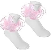 Lnngub Girls Ruffle Socks White Socks with Pink Ruffles-Double Lace Turn Cuff Pink Lace Ruffle Frilly Sock for Girls Aged 10-12 Years