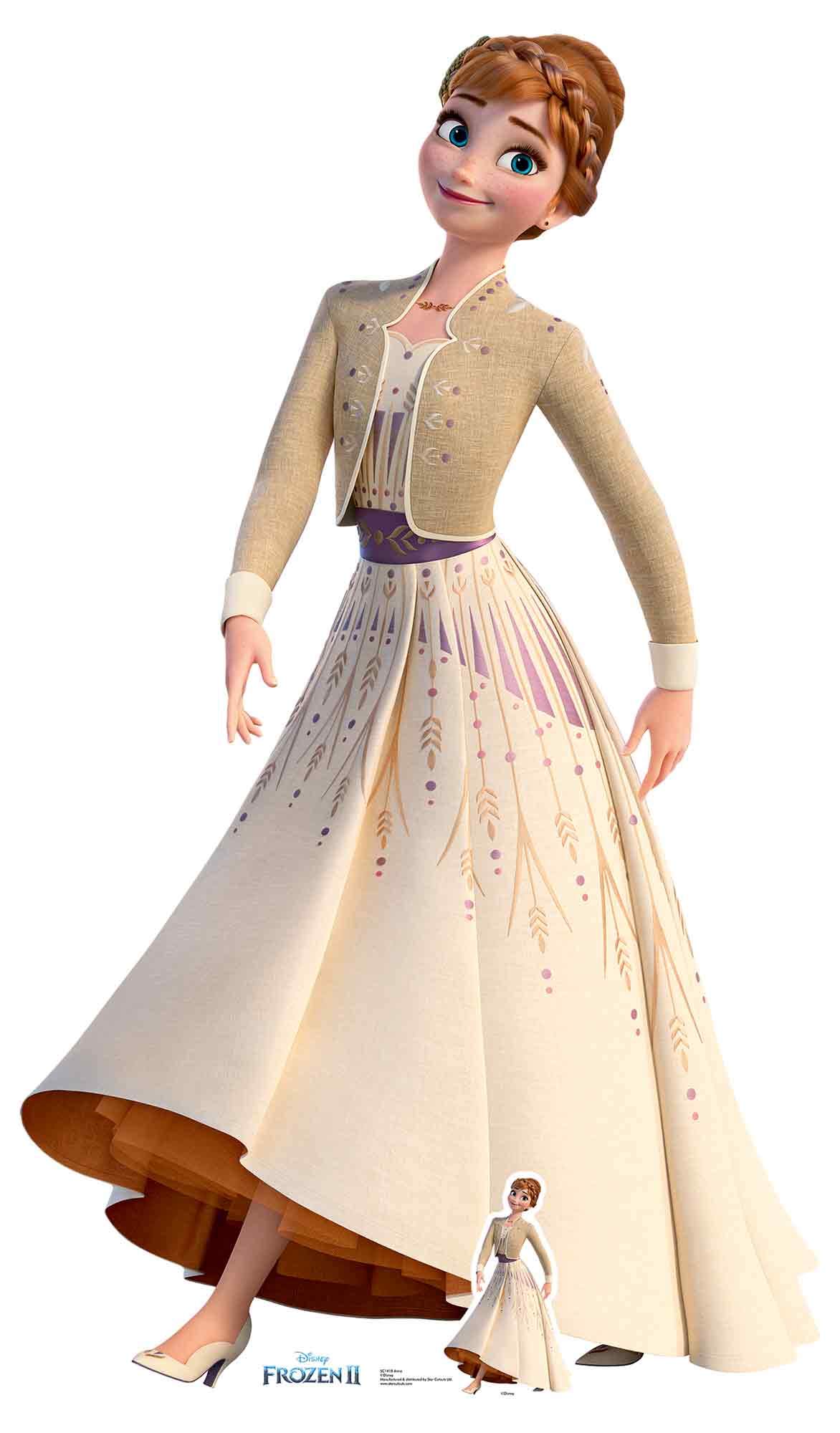 STAR CUTOUTS SC1418 Lifesize Cardboard Cutout 2 l Actual Movie Image Birthday & Room Decoration l Party Supplies for Frozen Fans of All Ages, Solid, Anna Cream, Regular