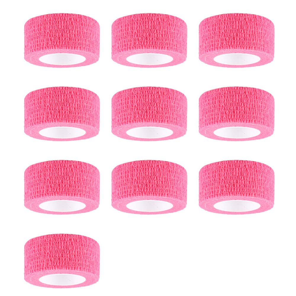 Mintice 10 X Self Adhesive Cohesive Wrap Bandages Strong Elastic First Aid Tape Pink Color for Wrist Ankle Sport 4.5mx2.5cm