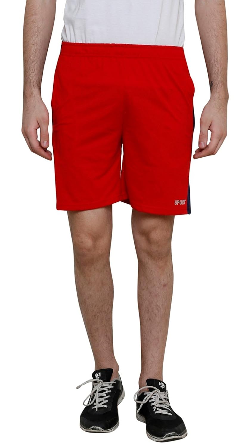 syda mens red cotton shorts