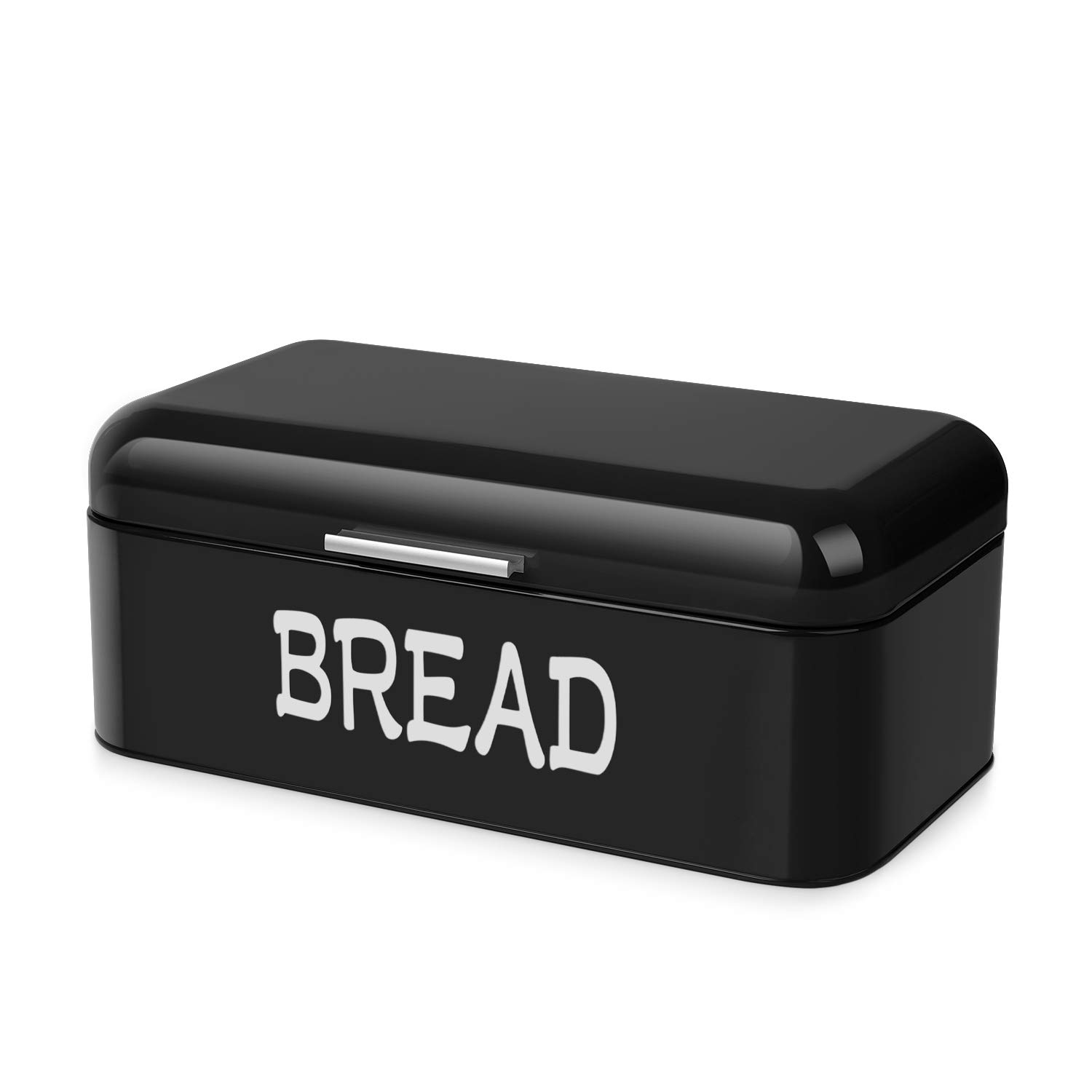 Buy Flexzion Metal Black Bread Box for Kitchen Countertop, Vintage Bread Holder for Rustic