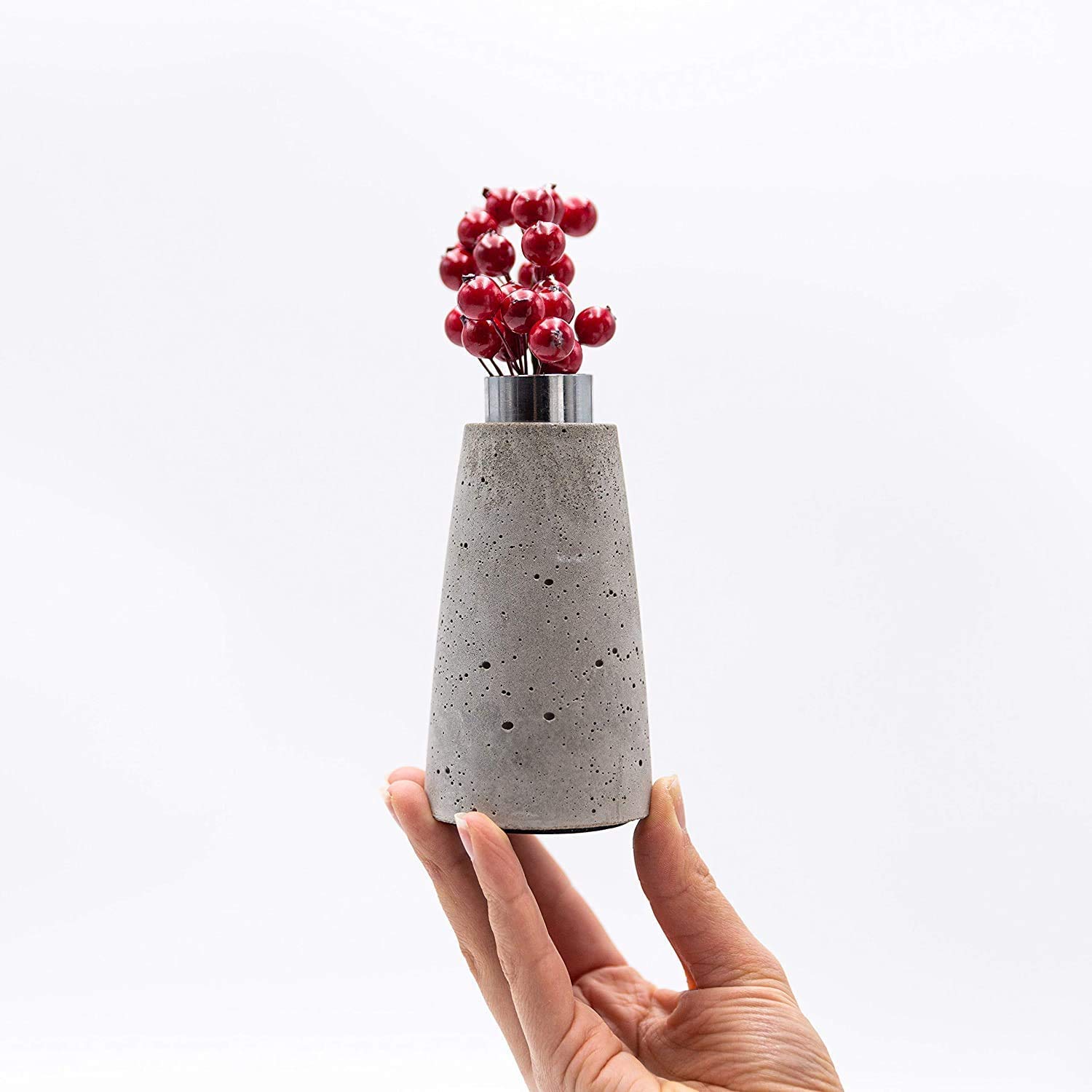 minim. Vase, Beton, Design, Blumenvase, Pampasgras, Handmade Amazon.de Handmade