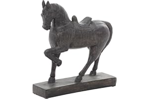 Deco 79 Polystone Horse Decorative Sculpture Home Decor Statue, Accent Figurine 9" x 3" x 9", Brown
