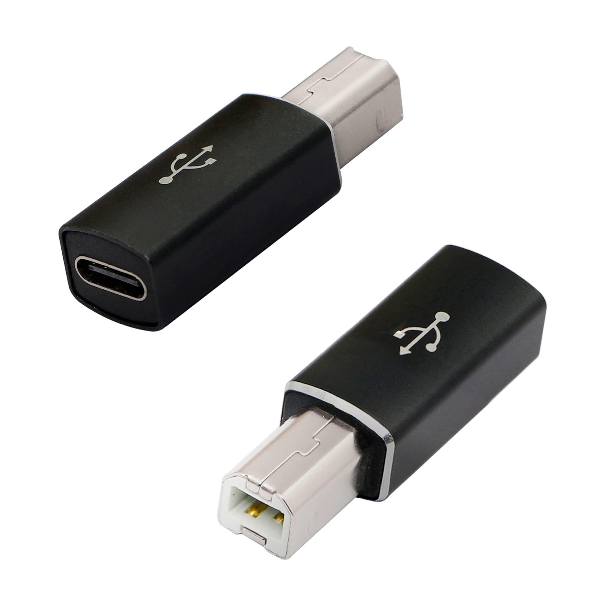 CERRXIAN 2PCS USB C to USB B Midi Adapter,Type C Female to USB 2.0 Printer Male Aluminum Shell Converter For connecting Type-C devices to electric pianos,printers,etc
