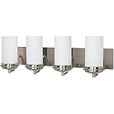 Nuvo Lighting 60/614 Transitional Four Light Vanity from Polaris collection in Pwt, Nckl, B/S, Slvr. finish