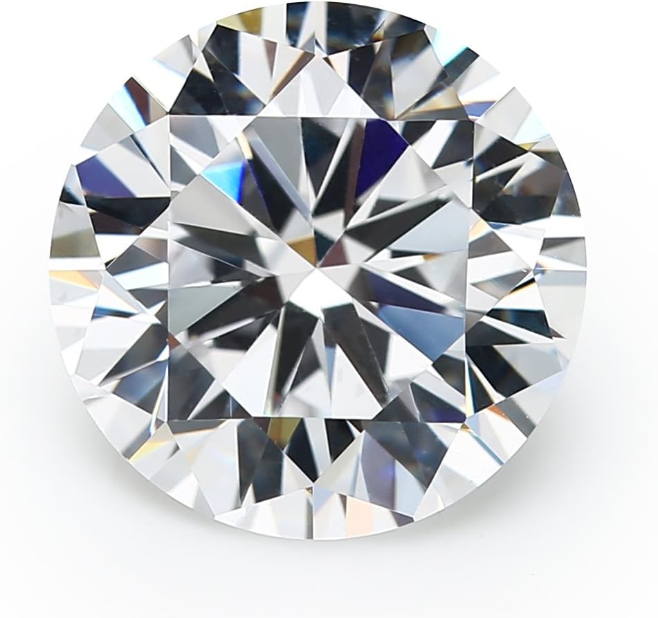 50PCS 7.5mm 5A Round Machine Cut White Cubic Zirconia Stone Loose CZ Stones JIANGYUANGEMS (7.5mm)