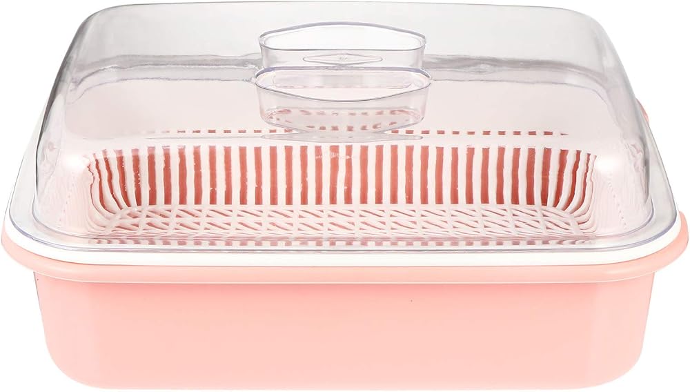 TOYANDONA Bottle Drying Rack with Cover Plastic Bottle Storage Box Kitchen