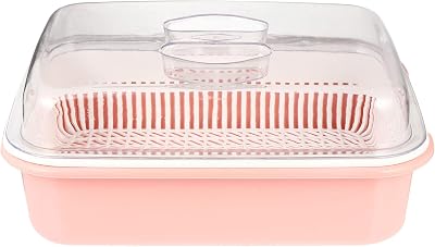 TOYANDONA Bottle Drying Rack with Cover Plastic Bottle Storage Box Kitchen