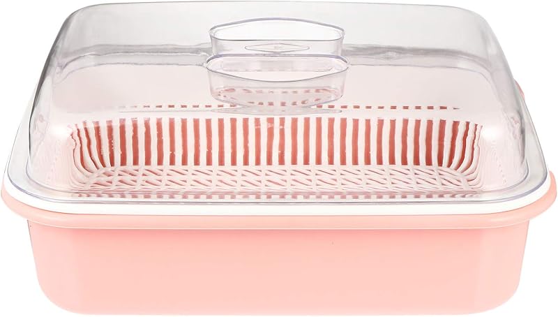 TOYANDONA Bottle Drying Rack with Cover Plastic Bottle Storage Box Kitchen