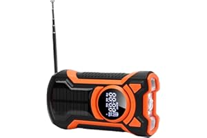 Jectse Emergency Weather Radio, NOAA AM FM WB Solar Hand Crank Power Bank 5000mAh LED Flashlight 360 Degree Waterproof, with 
