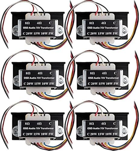 OSD Audio Commercial 70V Transformer for Speakers, 20W, 15W, 10W