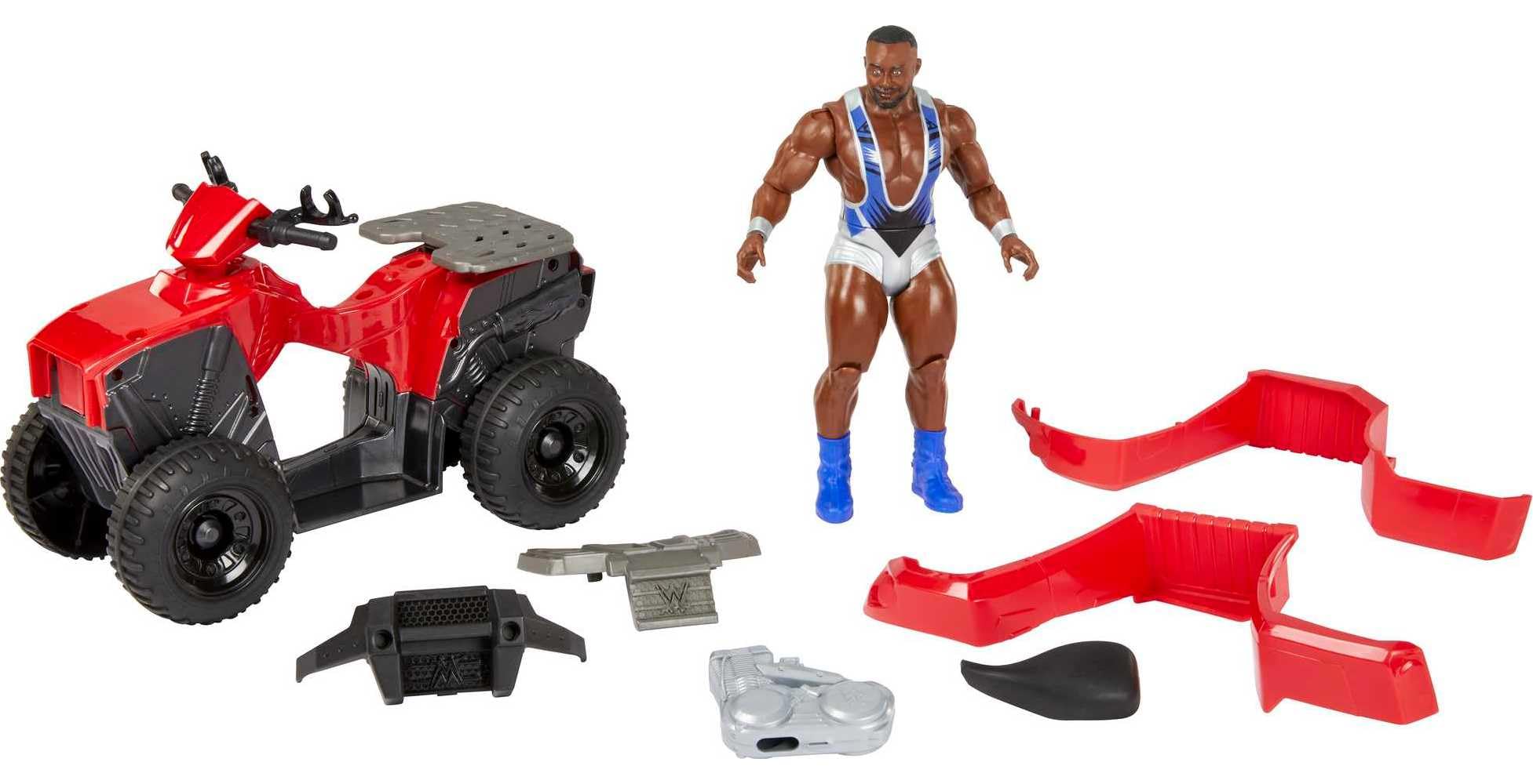 WWE Wrekkin Slam ‘N Spin ATV with Spinning Handlebars Action and Breakable Parts, Includes 6-inch Big E Basic Action Figure, Gift for Ages 6 Years Old & Up