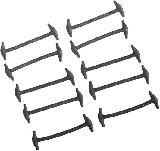 Amazon ノーブランド品 大人用 シリコンゴム製 結ばない靴ひも 4cm 10本 1足分 ブラック 靴ひも