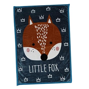 P PRETTYIA Erstlingsdecke Babydecke Kuscheldecke 100x150cm - Fuchs