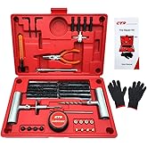 CTR Heavy Duty Tire Plug Kit - 68pcs All-in-One Universal Tire Repair Kit with Plugs, Professional Tools for Tubeless Tyre Fl