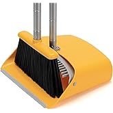 TreeLen Broom and Dustpan Set, Stand Up Broom and Dustpan for Home Cleaning