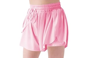 LETAOTAO Flowy Shorts Girls Butterfly Shorts Girls Athletic Shorts Kids Butterfly Shorts Toddler Youth with Liner 2-in-1