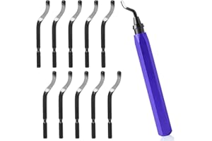 JONMON Deburring Tools with 10Pcs Extra Blades, Metal Deburring Cutter Edge Burr Removal Hand Tool for Trimming Resin, Copper
