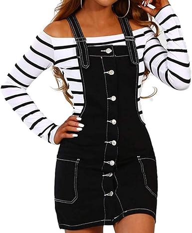 cotton twill bib overall dress