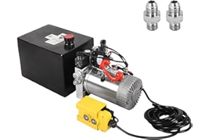 VAIDPRO 8 Quart Hydraulic Pump 12V DC Double Acting Electric Hydraulic Pump 2.1 Gallon Dump Trailer Pump 3200 PSI Hydraulic Power Unit Metal Reservoir for Dump Trailer Car Lifting